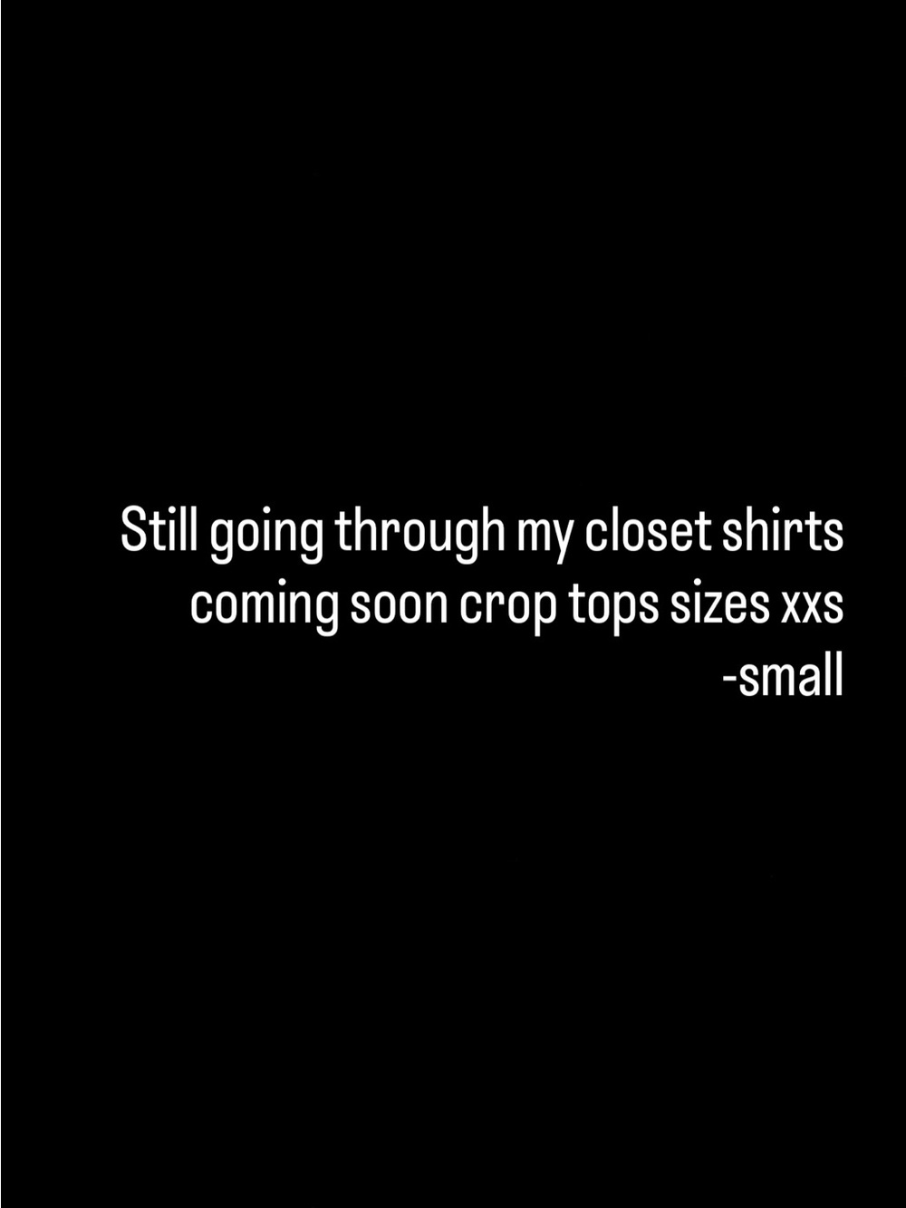Women’s crop tops coming soon!!